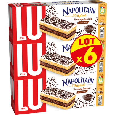Gâteaux au chocolat L'Original Napolitain LU, 6 paquets de 180g