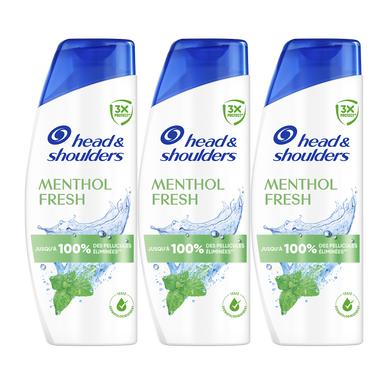 Shampooing antipelliculaire menthol HEAD&SHOULDERS Base 3x330ml
