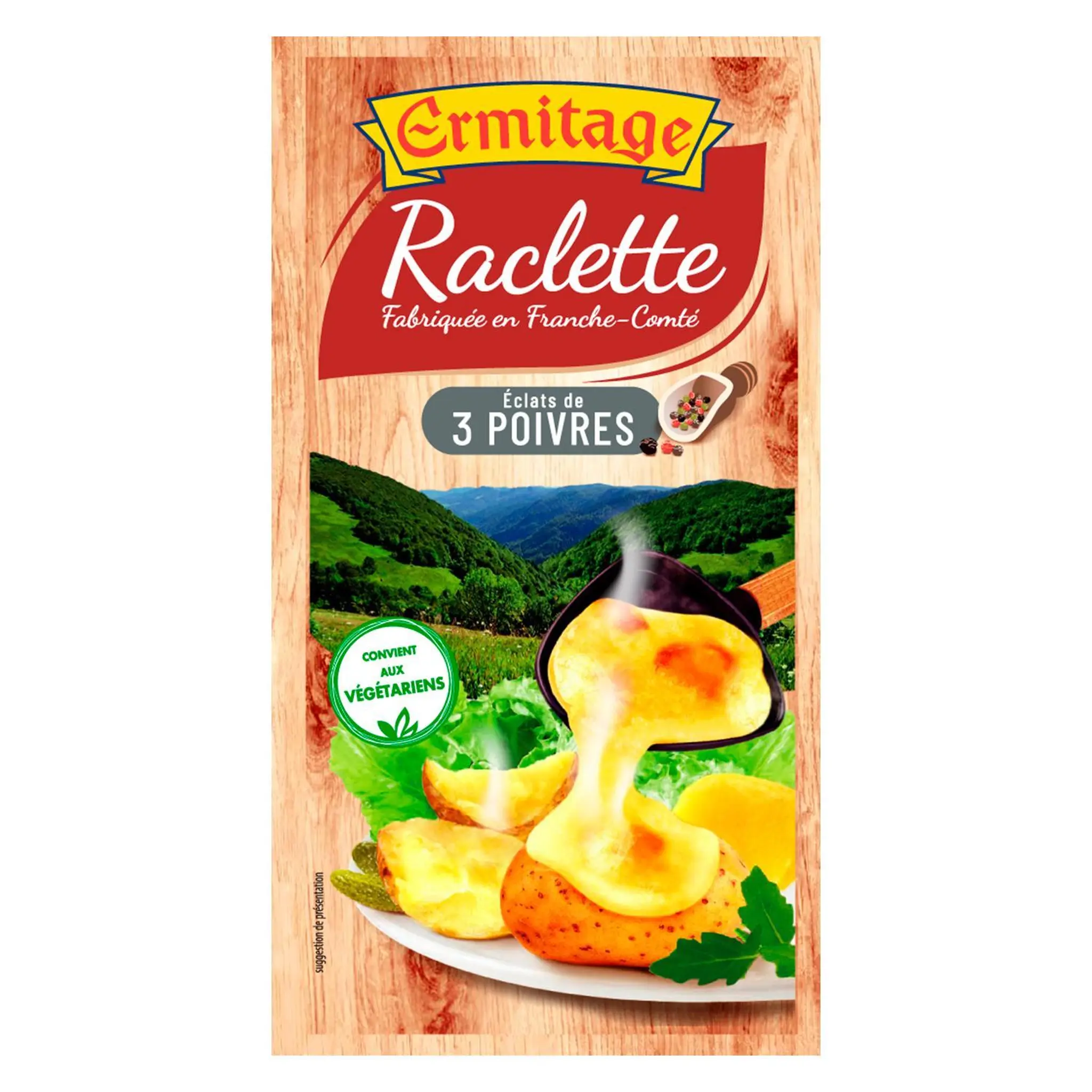 ERMITAGE Fromage à raclette aux 3 poivres