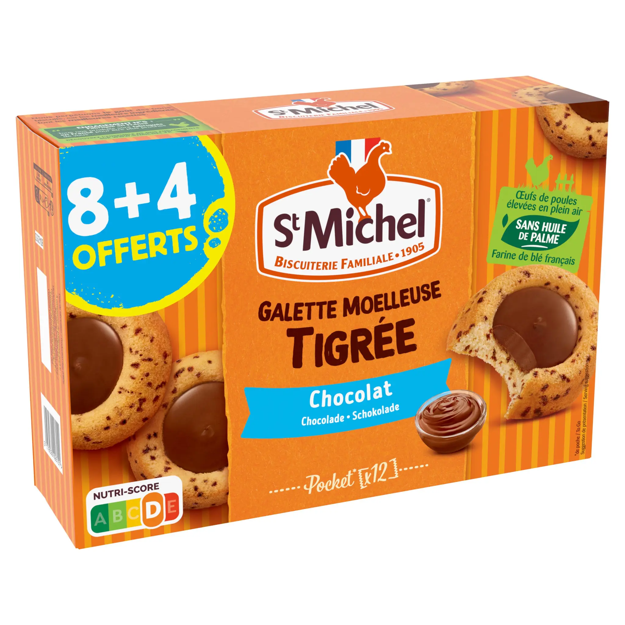 ST MICHEL Galette moelleuse tigrée au chocolat