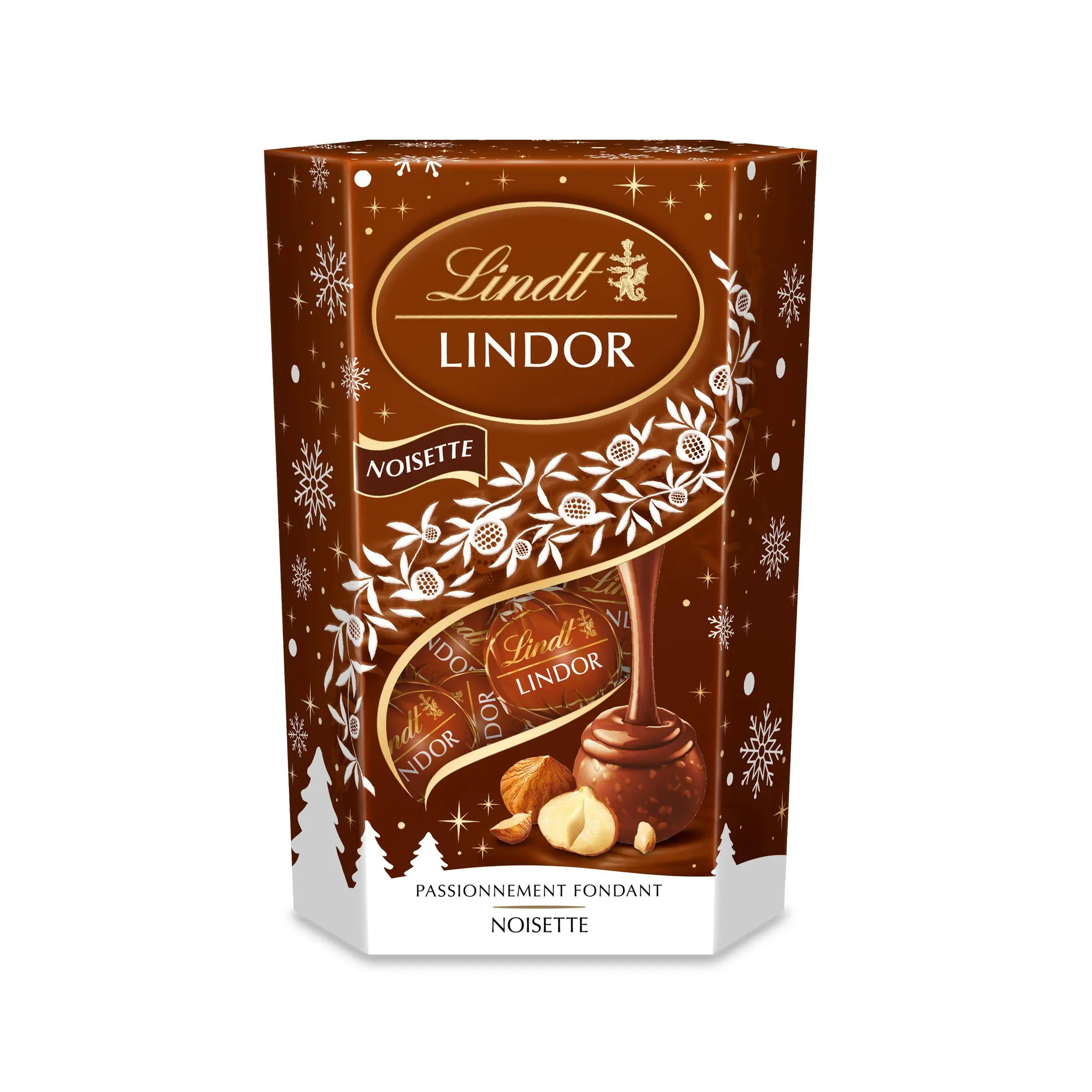 LINDT Bouchées de chocolat au lait Lindor fourrés aux éclats de noisettes