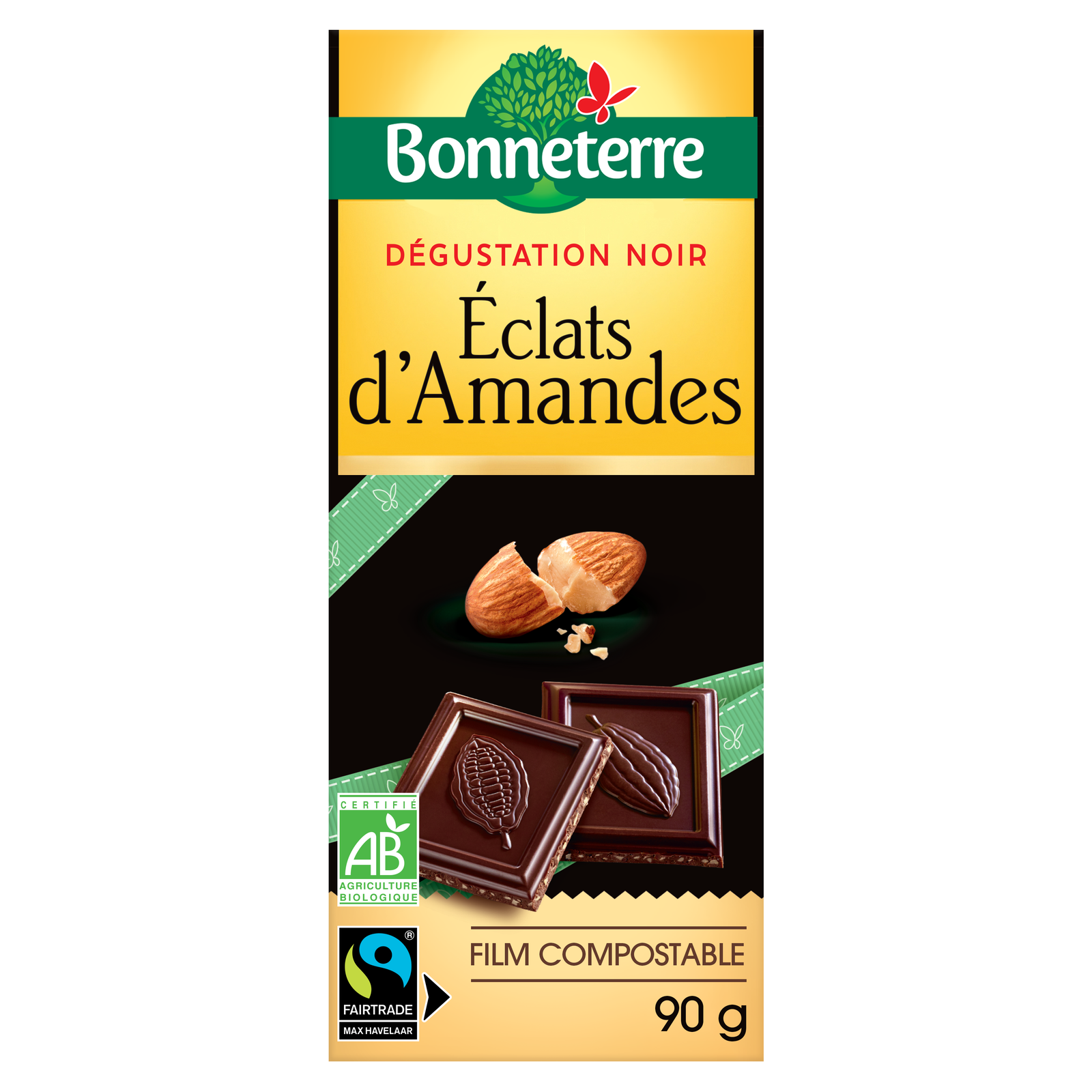 Chocolat noir éclats d'amandes bio