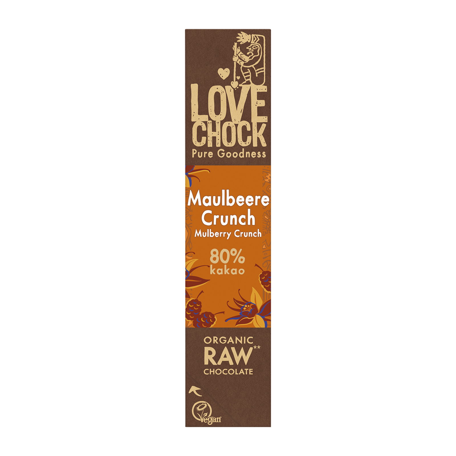 Barre chocolat noir vegan mûre bio