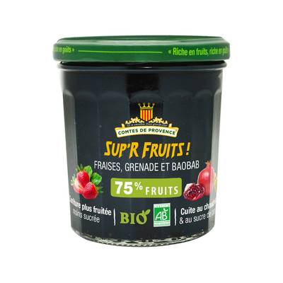 Comtes de Provence Confiture Fraises Grenade Baobab Bio, 350g