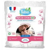 Pads rectangle de coton BIO, Tidoo (x 150)