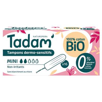 Tampons mini BIO, Tadam' (x 16)