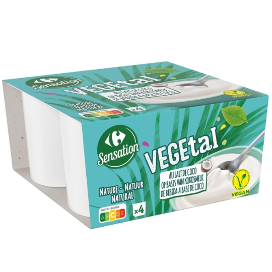Dessert végétal vegan, au lait de coco et sans produits d'origine animale CARREFOUR SENSATION