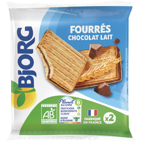 Biscuit Fourrés de Chocolat aux lait Bio BJORG