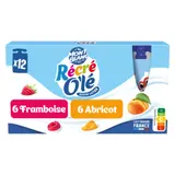 Goûter Laitier de Fruits Mixés en Gourde Saveur Framboise et Abricot RECRE O'LE