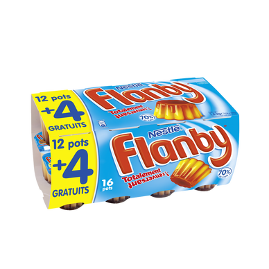 Flan vanille nappage caramel FLANBY - 12x100g + 4 offerts
