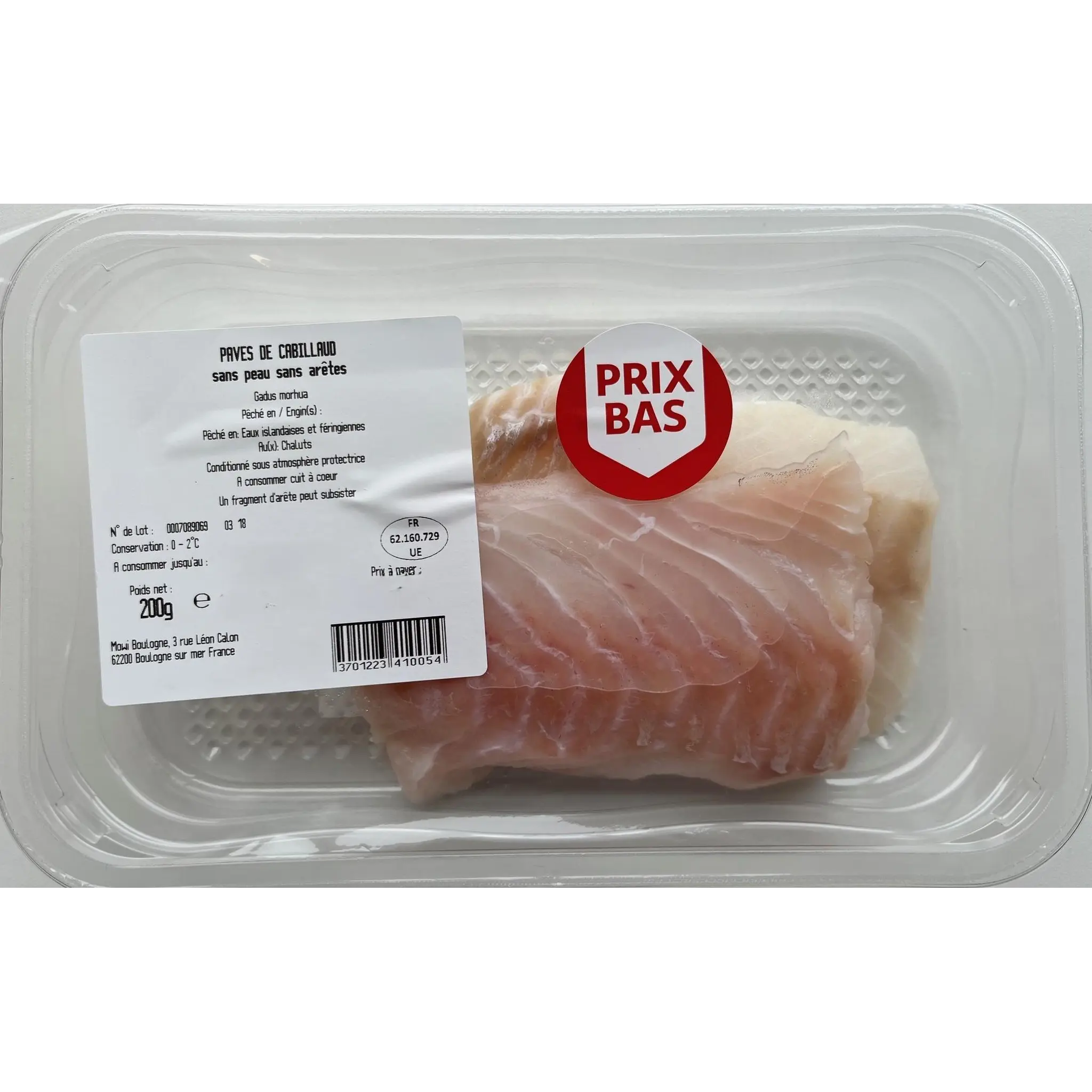 AUCHAN LE POISSONNIER Dos de cabillaud