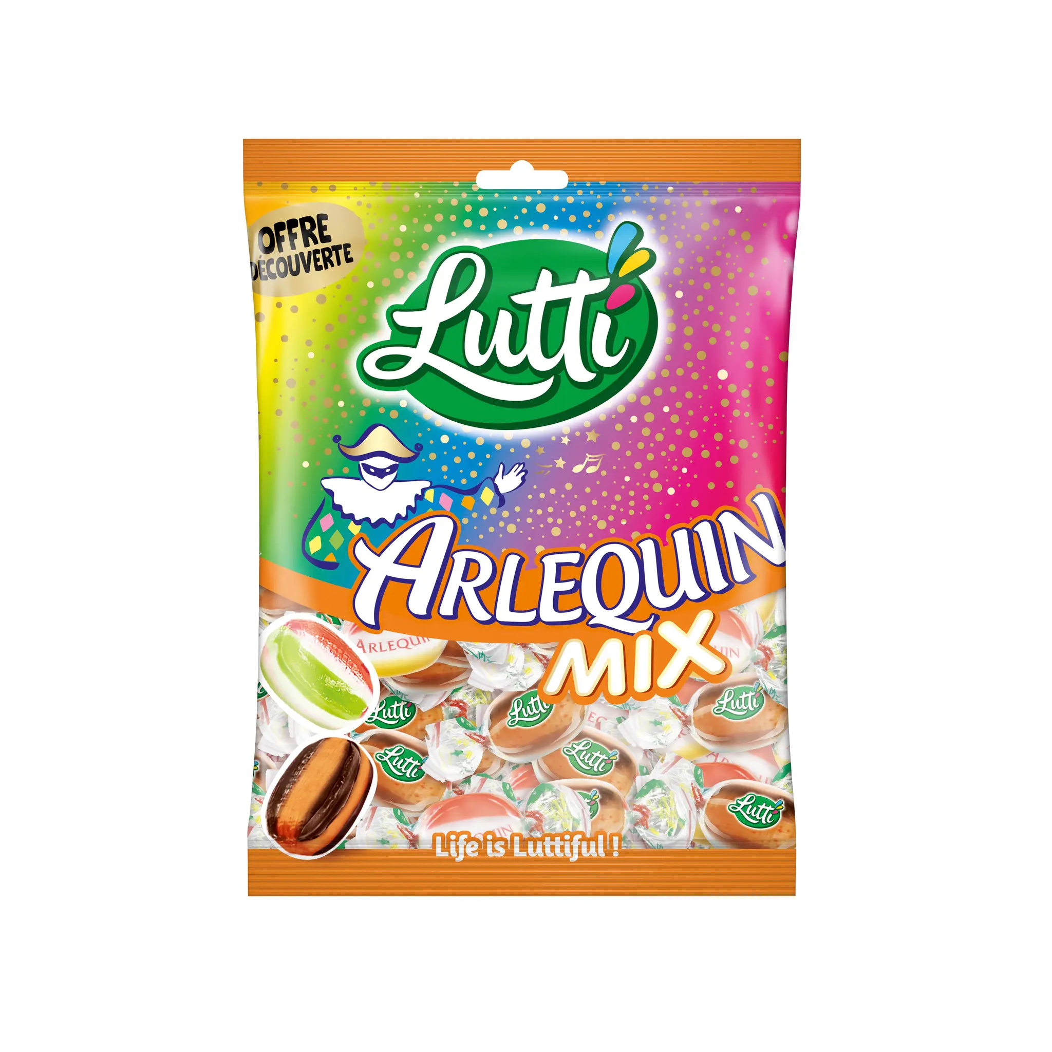 LUTTI Bonbons Arlequin acidulés aux fruits