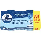 Petit Navire Thon entier au naturel déjà égoutté msc 2x120g