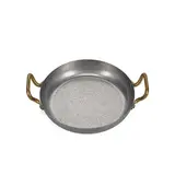 Collection Serve Plat à servir 24 x H 5 cm avec poignée dorée martelée argent antique Serve, 1 pièce
