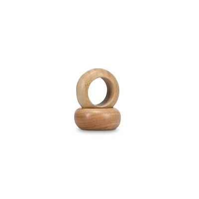 Collection Essenza Rond de serviette 6,5cm bois Essenza, 4 pièces