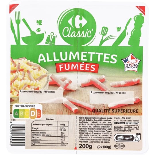 Allumettes Fumées CARREFOUR CLASSIC'