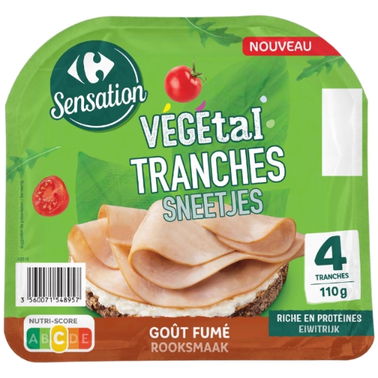 Spécialité végétarienne à base de haricots blancs végétal, goût fumé et riche en protéines CARREFOUR SENSATION