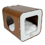 Maison pour Chat MDF Blanche 33,5x40x34cm Blanc DUVO+