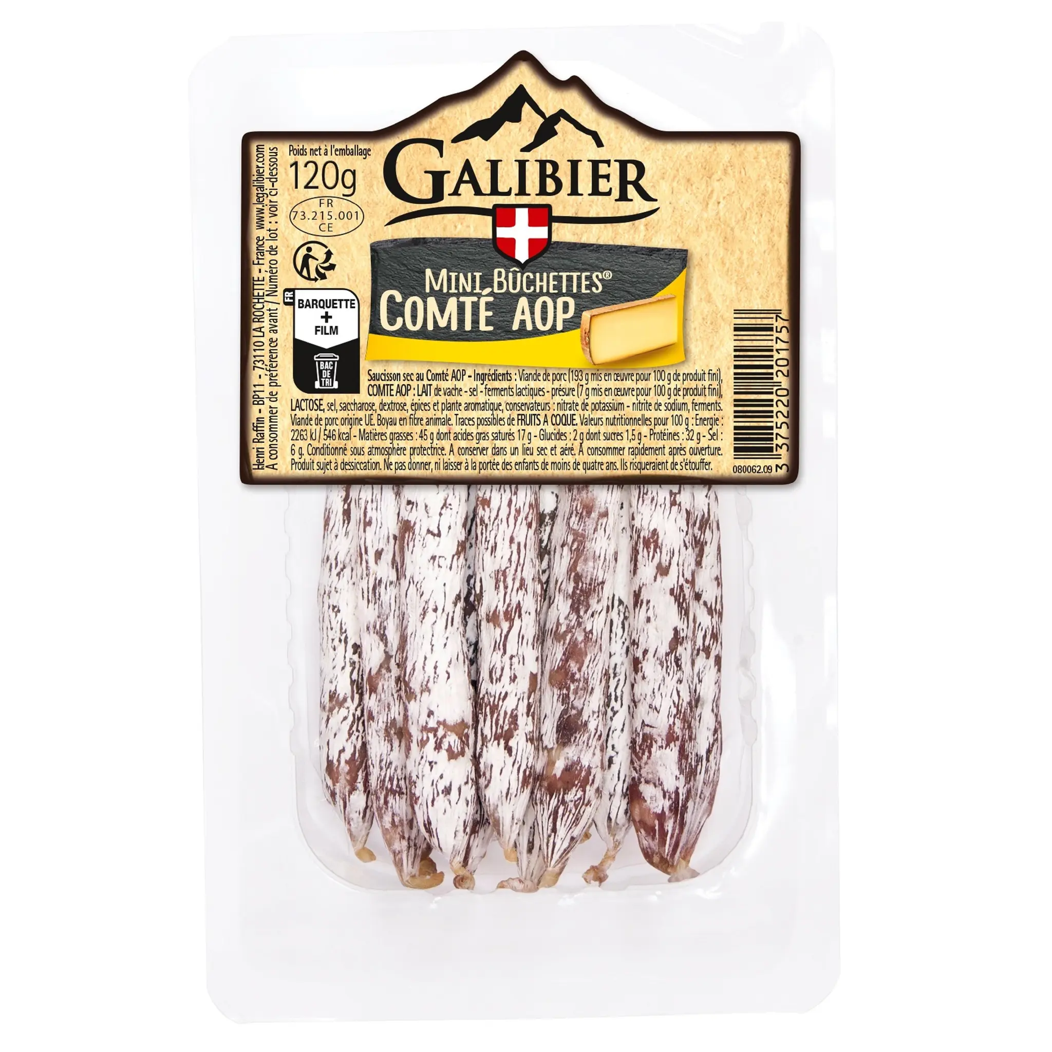 GALIBIER Les mini bûchettes saucisson sec au Comté AOP