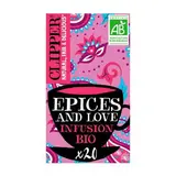 Clipper Infusion Épices And Love bio Notes de cannelle et gingembre, 20 sachets