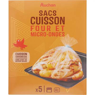 Auchan Sac de cuisson four, 5 sacs