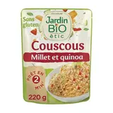 Jardin Bio Etic Couscous légumes millet et quinoa bio sans gluten en sachet micro-ondable, 220g