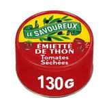 Le Savoureux Emietté de thon et tomates séchées en conserve, 130g