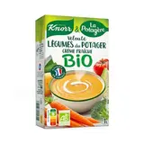 Knorr & La Potagère Soupe Velouté de légumes du potager à la crème fraîche bio - Soupe liquide en brique familiale, 1L
