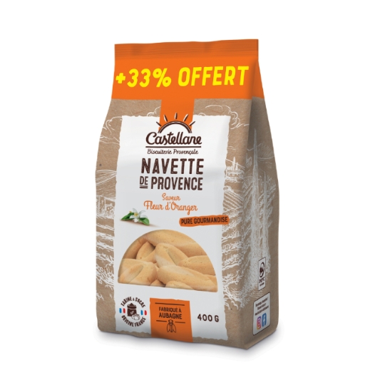 Gâteau Navette de Provence Saveur Fleur d'Oranger BISCUITERIE CASTELLANE