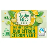 JARDIN BIO ETIC Thé vert équitable duo de citron et citron vert