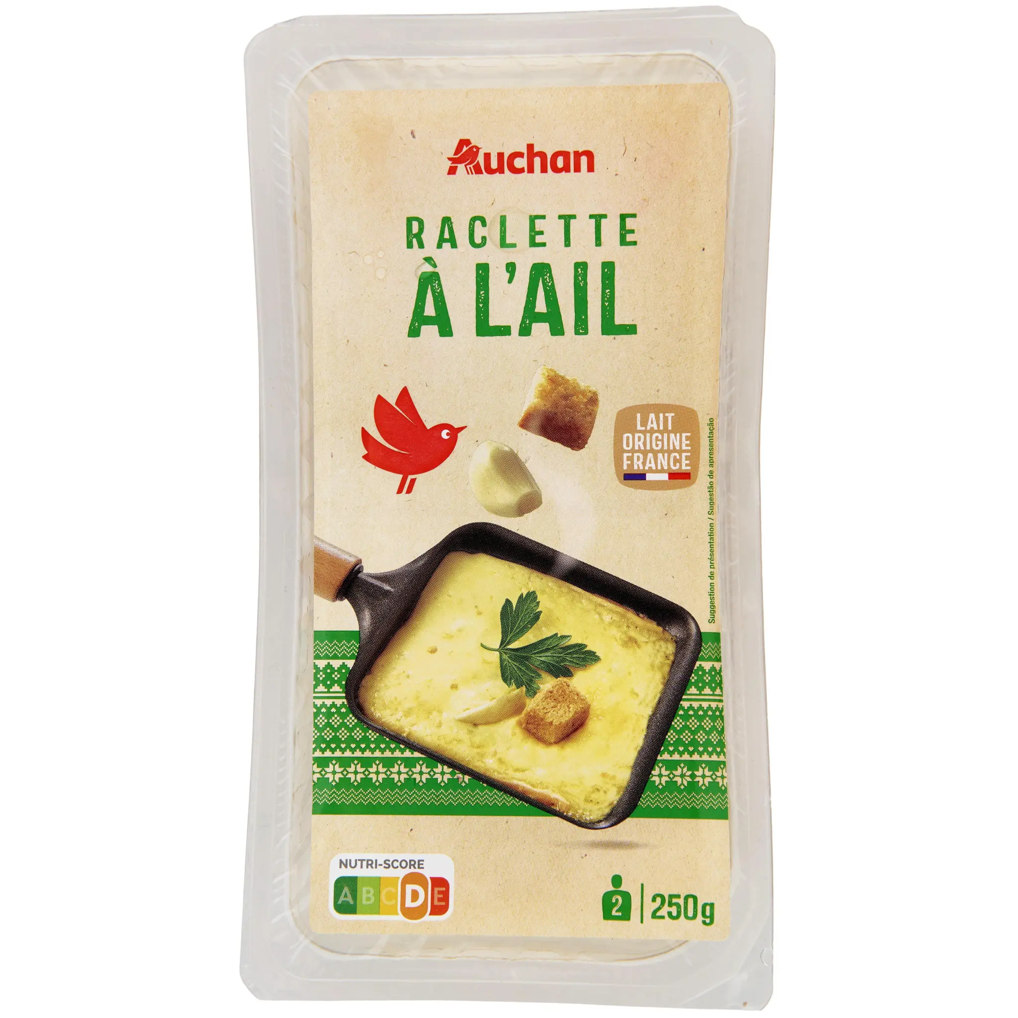 AUCHAN Fromage à raclette à l'ail