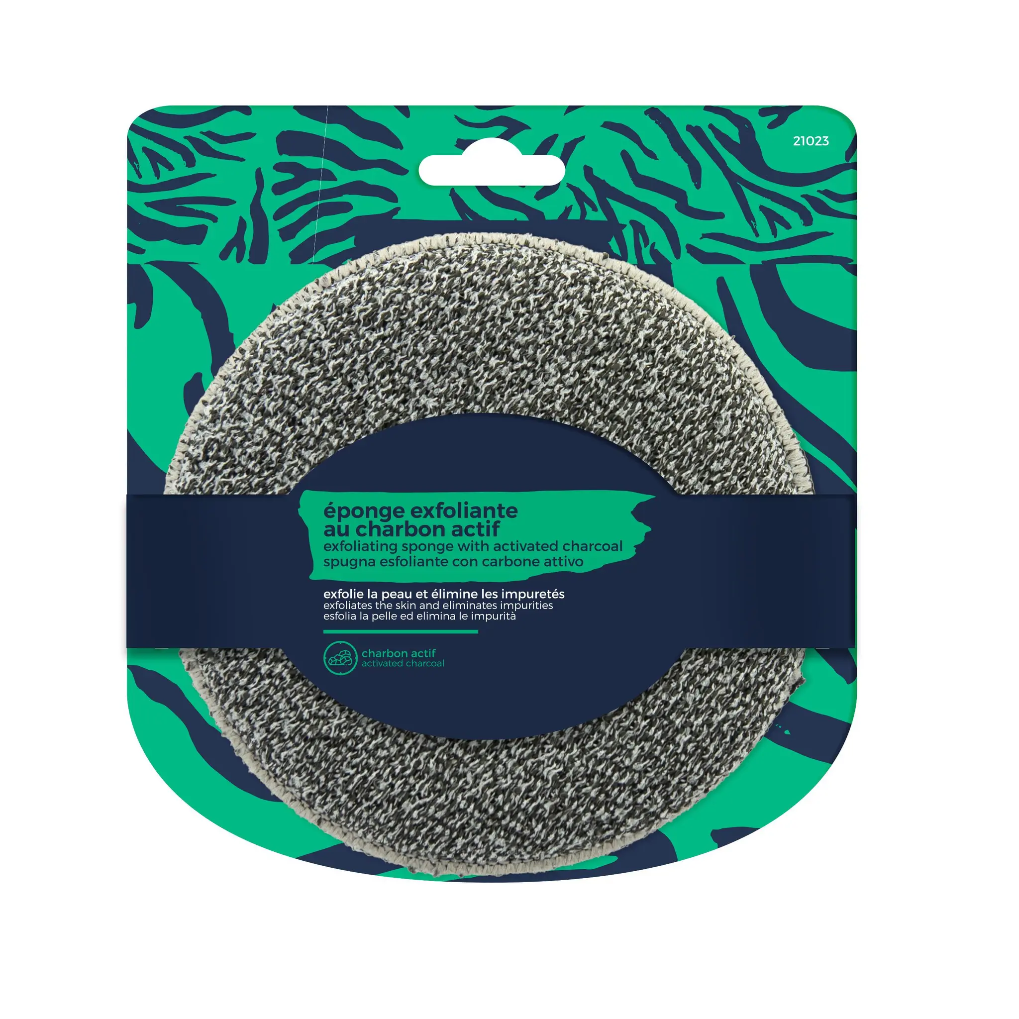 USHUAIA Éponge exfoliante au charbon