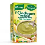 Knorr & La Potagère Soupe Onctueuse Poireau Pommes de Terre Ail et Fines Herbes Soupe liquide en brique familiale, 1L