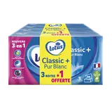 Mouchoirs LOTUS CLASSIC Pur Blanc x320 (3 boîtes x80+1 offerte)