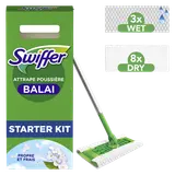 Kit de démarrage SWIFFER avec 3 lingettes imprégnées et 8 lingettes sèches