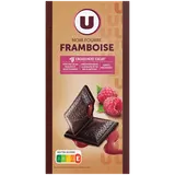 Chocolat noir fourré et pépites à la framboise  Tablette de 130g