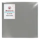 Serviette en ouate microgaufrée 38x38cm 2 plis gris x30