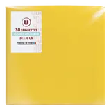 Serviette en ouate microgaufrée 38x38cm 2 plis jaune x30