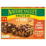 NATURE VALLEY Barres de céréales protéinée avec fibre saveur chocolat et orange
