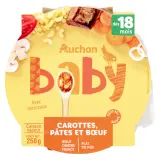 AUCHAN Assiette carotte pates boeuf dès 18 mois
