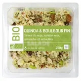 Plat cuisiné quinoa boulgour fèves de soja raisins secs amandes noisettes Bio MIX BUFFET