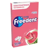 Chewing-gum goût pastèque FREEDENT - étui 5x10 dragées 70g