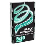 Chewing gum sans sucre black menthol AIRWAVES 5x10, dragées 70g