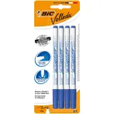 BIC Lot de 4 stylos Velleda Pointe Fine - Bleu