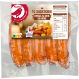 AUCHAN Saucisses fumées demi-sel