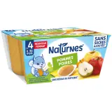 NATURNES Petit pot dessert fruits pommes poires sans sucres ajoutés dès 4 mois