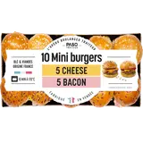 Duo minis burgers, PASO, 5 pièces Cheese et 5 pièces Bacon, 420g
