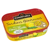 Sardines marinade citron basilic sans huile - CONNÉTABLE - 140g