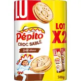 Biscuits fourrés au chocolat croc' sablé PEPITO LU - Paquet de 2x294g
