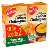 Soupe Délice de potiron et châtaignes richesse d'automne LIEBIG, 2 briques de 1l